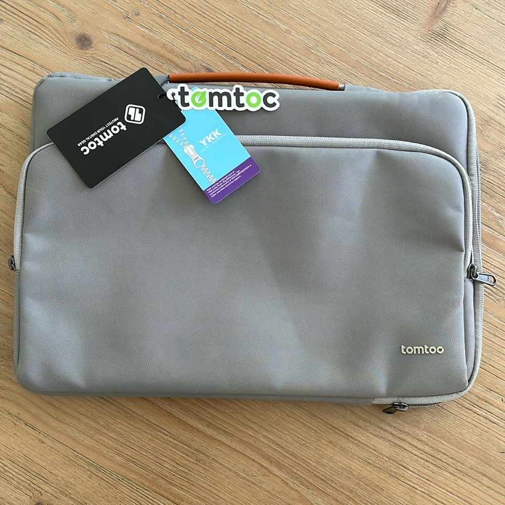 tomtoc gray laptop bag NWT L70-15